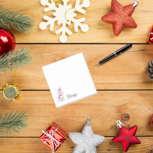 Schattige Winterpoedel Mooie en Roze Naam Post-it® Notes