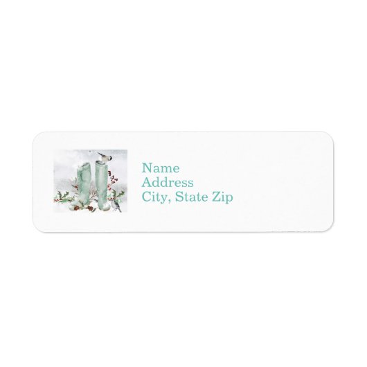 Schattige winterregeling Chickadee & Boots Etiket (Voorkant)