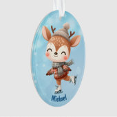 Schattige Winterrendier Kleinzoon Kerstmis Ornament (voorkant)