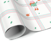 Schattige winterschaapjes en dennenappels op mint- cadeaupapier (Rol Hoek)