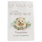 Schattige winterse Baby shower kunnen we nauwelijk Medium Cadeauzakje (Voorkant)