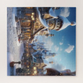 Schattige Winterstad Legpuzzel (Horizontaal)