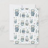 Schattige winterteddybeerpatroon bedankkaart (Achterkant)