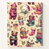 Schattige winterteddybeerpatroon Notitieboek (Achterkant)