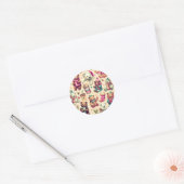  Schattige winterteddybeerpatroon Ronde Sticker (Envelop)