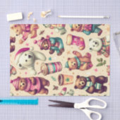  Schattige winterteddybeerpatroon Tissuepapier (Craft)