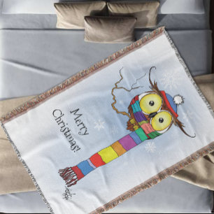 Schattige Winteruil Regenboog Sjaal Hoed Whimsical Deken