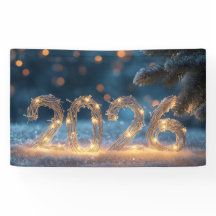 schattige wintervos nieuwjaarsfeest banner 2026