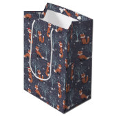 Schattige Wintervossen Medium Cadeauzakje (Voorkant Gekanteld)