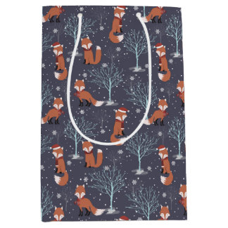 Schattige Wintervossen Medium Cadeauzakje