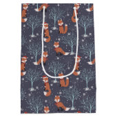 Schattige Wintervossen Medium Cadeauzakje (Achterkant)