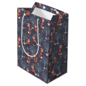 Schattige Wintervossen Medium Cadeauzakje (Achterkant Gekanteld)