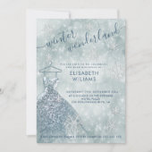 Schattige winterwonderland bokeh lief 16 invitat kaart (Voorkant)
