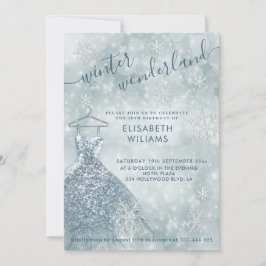 Schattige winterwonderland bokeh lief 16 invitat kaart
