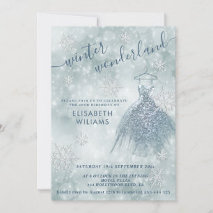 Schattige winterwonderland bokeh lief 16 invitat kaart