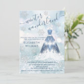Schattige winterwonderland glitter ombre zoet 16 kaart (Staand voorkant)
