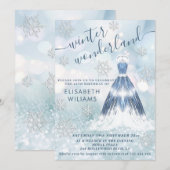 Schattige winterwonderland glitter ombre zoet 16 kaart (Voorkant / Achterkant)