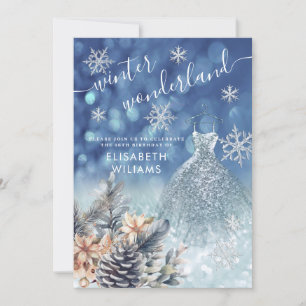 Schattige winterwonderland glitter ombre zoet 16 kaart