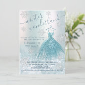 Schattige winterwonderland glitter ombre zoet 16 kaart (Staand voorkant)