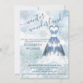 Schattige winterwonderland glitter ombre zoet 16 kaart (Voorkant)