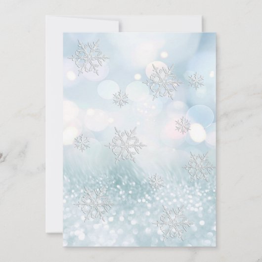 Schattige winterwonderland glitter ombre zoet 16 kaart (Achterkant)