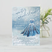 Schattige winterwonderland glitter ombre zoet 16 kaart (Staand voorkant)