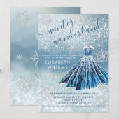 Schattige winterwonderland glitter ombre zoet 16 kaart (Voorkant / Achterkant)