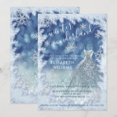 Schattige winterwonderland glitter ombre zoet 16 kaart (Voorkant / Achterkant)
