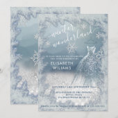 Schattige winterwonderland glitter ombre zoet 16 kaart (Voorkant / Achterkant)