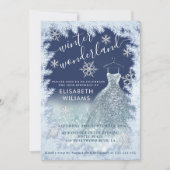 Schattige winterwonderland glitter ombre zoet 16 kaart (Voorkant)