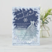 Schattige winterwonderland glitter ombre zoet 16 kaart (Staand voorkant)