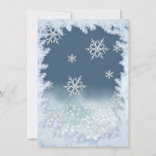 Schattige winterwonderland glitter ombre zoet 16 kaart (Achterkant)