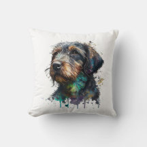 Schattige Wirehaire Dachshund Puppy Waterverf Art