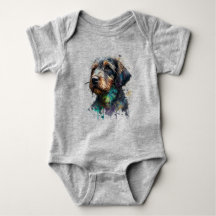 Schattige Wirehaire Dachshund Puppy Waterverf Art