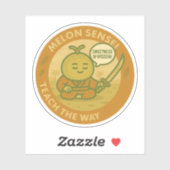 Schattige Wisdom Melon Japanse Sensei Sticker (Vel)