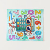 Schattige wiskunde rekenmachine nummers poster voo wandkleed (Voorkant (horizontaal))