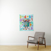 Schattige wiskunde rekenmachine nummers poster voo wandkleed (In situ)