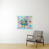 Schattige wiskunde rekenmachine nummers poster voo wandkleed (In Situ (horizontaal))