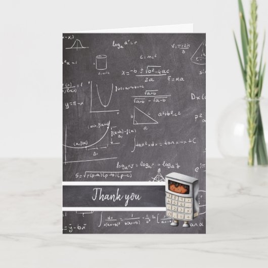 Schattige wiskundige formules vergelijkingen zwart bedankkaart (Voorkant)
