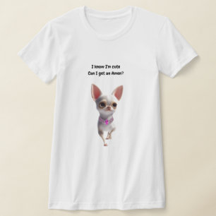Schattige Wit Chihuahua Silhouet Venster Decal T-shirt