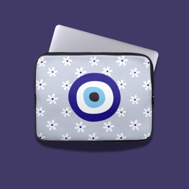 Schattige Wit Delicate Romantische Daisy Grieks Bl Laptop Sleeve (Creator heeft geüpload)