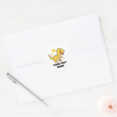 Schattige Wit en Geel Gepersonaliseerde T-rex Ronde Sticker (Envelop)