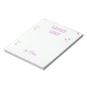 Schattige wit en kleurrijk ginghampatroon notitieblok (Linkerzijde)