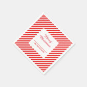 Schattige wit en rood gestreept servet (Hoek)