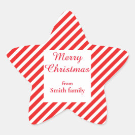 Schattige wit en rood gestreept ster sticker