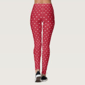 Schattige wit en rood hartenpatroon leggings (Achterkant)