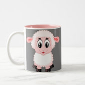 Schattige wit en roze schaap voor uw Kind Tweekleurige Koffiemok (Links)