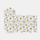 Schattige Wit Geel Daisies Floral Art Pattern Bedankdoosjes (Uitgevouwen)