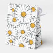 Schattige Wit Geel Daisies Floral Art Pattern Bedankdoosjes (Achterkant)