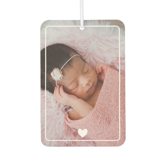 Schattige wit hart met foto luchtverfrisser (Voorkant)